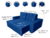 Imagem do Sofá Retrátil e Reclinável Supremo 2,10m - Fibra siliconada - Espuma Densidade 28 - Azul