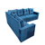 Sofá de Canto em L - 6 Lugares - Almofadas Soltas - Marseille - Azul - comprar online