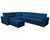 Sofá de canto oriente com chaise 6 lugares Azul na internet