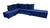 Sofá de canto com chaise central - 6 Posições Diferentes - Espuma D33 - Veludo - Azul - comprar online