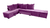 Sofá de canto com chaise central - 6 Posições Diferentes - Espuma D33 - Veludo - Rosê - comprar online
