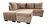 Sofá de canto com chaise central - 6 Posições Diferentes - Espuma D33 - Veludo - Bege - Sofabrica Estofados - Seu Conforto Começa Aqui!