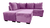 Sofá de canto com chaise central - 6 Posições Diferentes - Espuma D33 - Veludo - Rosê - Sofabrica Estofados - Seu Conforto Começa Aqui!