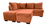 Sofá de canto com chaise central - 6 Posições Diferentes - Espuma D33 - Veludo - Terra-Cota na internet