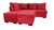 Sofá de canto com chaise central - 6 Posições Diferentes - Espuma D33 - Veludo - Vermelho - Sofabrica Estofados - Seu Conforto Começa Aqui!