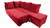 Sofá de canto com chaise central - 6 Posições Diferentes - Espuma D33 - Veludo - Vermelho - loja online