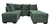 Sofá de canto com chaise central - 6 Posições Diferentes - Espuma D33 - Veludo - Verde-Musgo