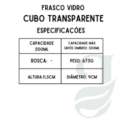 FRASCO VD 500ml CUBO TRANSP - comprar online