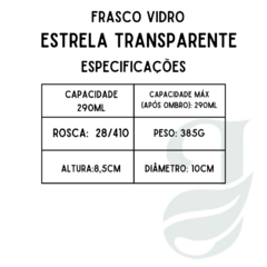 FRASCO VD 290ml R.28/410 ESTRELA TRANSP - comprar online
