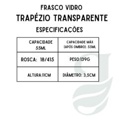 FRASCO VD 55ml R.18/415 TRAPÉZIO TRANSP - comprar online