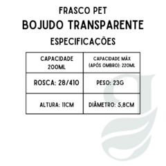 FRASCO PET 200ml R.28/410 BOJUDO TRANSP - comprar online