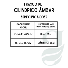 FRASCO PET 300ml R.24/410 CILIN ÂMBAR - comprar online