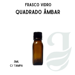 FRASCO VD 5ml QUADRADO AMBAR C/ TAMPA