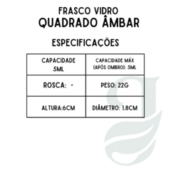 FRASCO VD 5ml QUADRADO AMBAR C/ TAMPA - comprar online