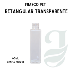 FRASCO PET 60ml R.20/410 RETANGULAR TRANSP