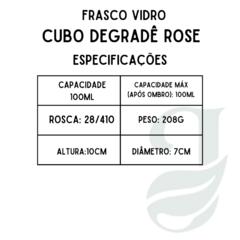 FRASCO VD 100ml R.28/410 CUBO DEGRADE ROSE METALIZADO - comprar online