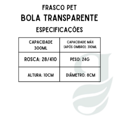 FRASCO PET 300ml R.28/410 BOLA TRANSP - comprar online