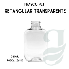 FRASCO PET 260ml R.28/410 RETANGULAR TRANSP