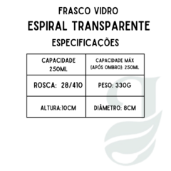 FRASCO VD 250ml R.28/410 ESPIRAL TRANSP - comprar online