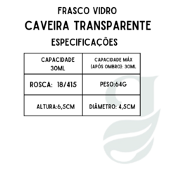 FRASCO VD 30ml R.18/415 CAVEIRA TRANSP - comprar online