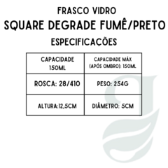 FRASCO VD 150ml R.28/410 SQUARE FUME COM PRETO - comprar online