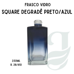 FRASCO VD 250ml R.28/410 SQUARE DEGRADE PRETO AZULADO