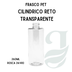 FRASCO PET 260ml R.24/410 CILIN RETO TRANSP