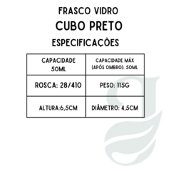 FRASCO VD 50ml R.28/410 CUBO PRETO - Jessie Essências