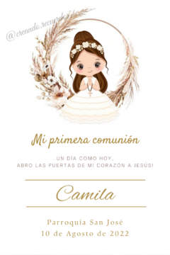 Estampita de Comunión niña - comprar online