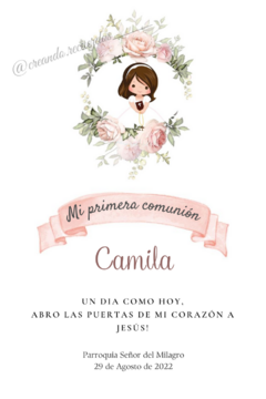 Imagen de Estampita de Comunión niña