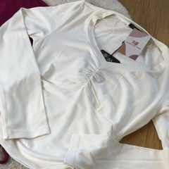 Blusa Básica Branca com Cadarços - comprar online