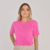 Camiseta feminina basica com pedraria - ROSA NEO