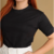 Camiseta feminina básica algodão – fio 28.1 - PRETO - comprar online