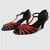 Sandalia de Tiras Bicolor Preta e Vermelha Salto 5,5cm - comprar online