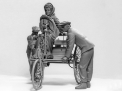 Benz Patent-Motorwagen 1886 c/ figuras e photoetch 1/24 - ICM 24041 - Hey Hobby - Modelismo Extraordinário