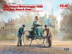 Benz Patent-Motorwagen 1886 c/ figuras e photoetch 1/24 - ICM 24041