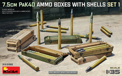 Caixas e munições para 7.5cm PAK 40 - SET 1 1/35 - MiniArt 35398
