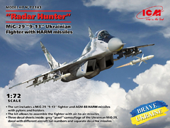 "Radar Hunter" MiG-29 9-13 Ucraniano c/ mísseis HARM 1/72 - ICM 72143