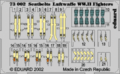 Cintos Caças Luftwaffe WW2 1/72 - Photo-Etch 73002
