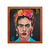 Cuadro pintura al oleo Retrato de Frida kahlo mexicana, Postura de frente, estilo Popart - arte pop. Por M. Bonilla Ref B002