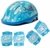 Kit Capacete + Proteção Infantil Absolute Azul Tubarão/Verde Dinossauro