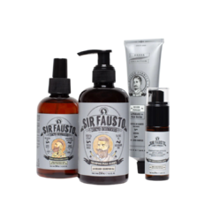 Kit de 4 productos especializados para el cuidado y fortalecimiento de la barba.