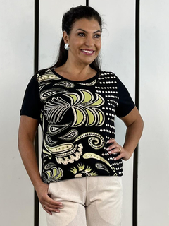 BLUSA 2 TECIDOS VILMA - Art Linea