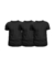 Kit 3 Camisetas Masculina Preta - 100% Poliéster Anti Pilling