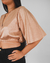 Blusa Cropped Cetim Estampada Dink Do na internet