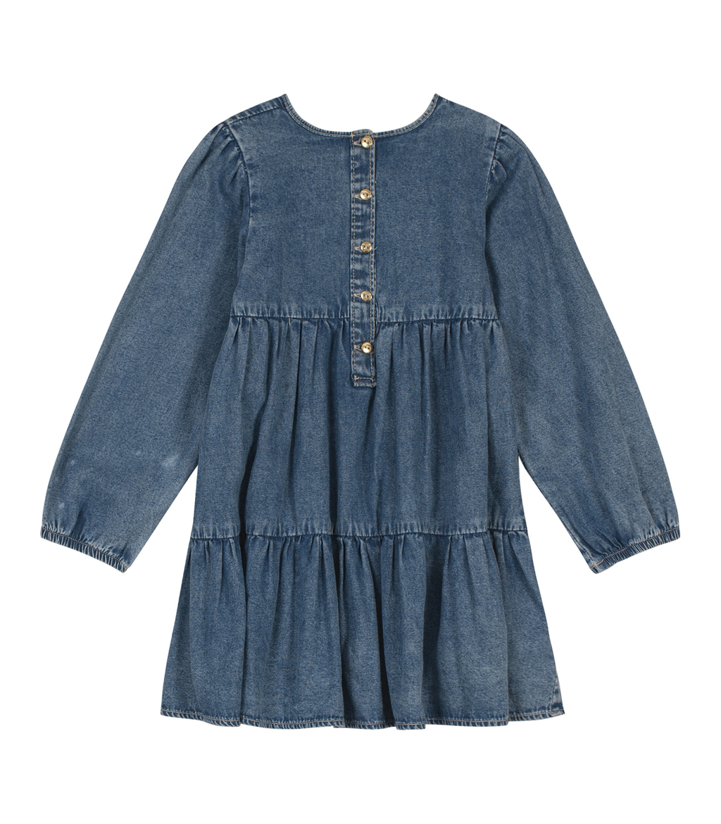 Vestido manga best sale longa jeans infantil