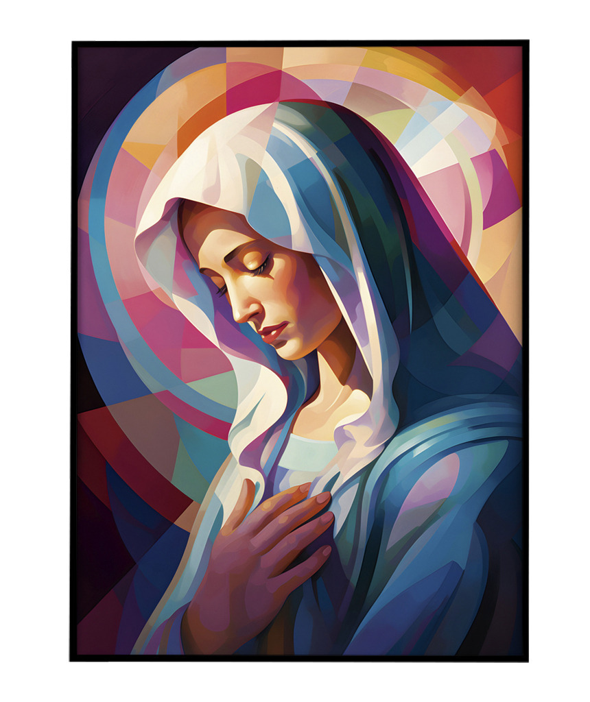 Quadro Sagrado Coração de Jesus e Maria Fundo Preto - Quadros