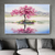 Quadro Decorativo Árvore Rosa Estilo Pintura