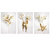 Kit com 3 Quadros Decorativos Flores Branco e Dourado - comprar online