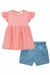 Conjunto de Bata e Shorts em Jeans Kukiê